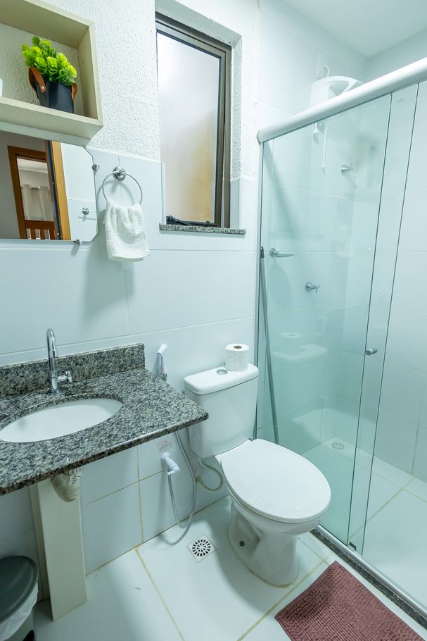 Bathroom with a glass shower